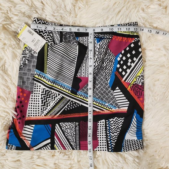 NWT Bongo 80s 90s Multi color Retro Mini Skirt - Picture 5 of 6